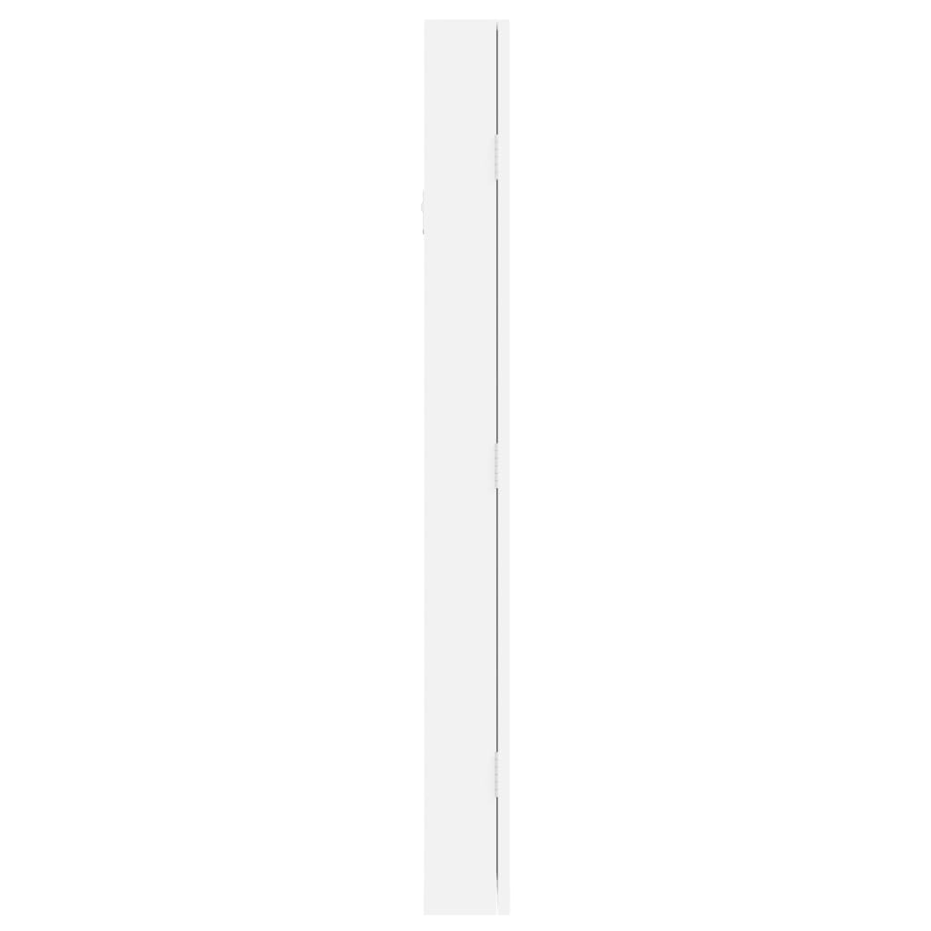 Mirror Jewellery Cabinet Wall Mounted White 30x8.5x90 cm