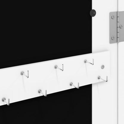 Mirror Jewellery Cabinet Wall Mounted White 30x8,5x90 cm