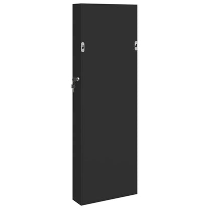 Mirror Jewellery Cabinet Wall Mounted Black 30x8,5x90 cm