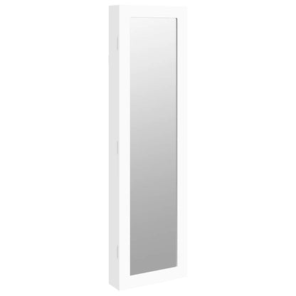 Mirror Jewellery Cabinet Wall Mounted White 30x8,5x106 cm