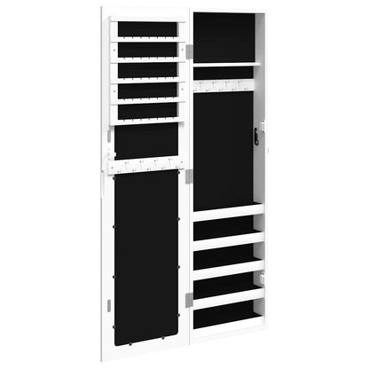 Mirror Jewellery Cabinet Wall Mounted White 30x8,5x106 cm