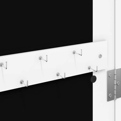 Mirror Jewellery Cabinet Wall Mounted White 30x8,5x106 cm