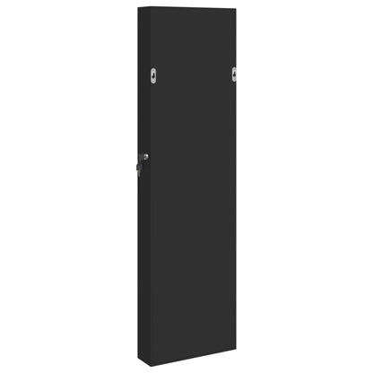 Mirror Jewellery Cabinet Wall Mounted Black 30x8.5x106 cm