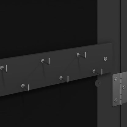 Mirror Jewellery Cabinet Wall Mounted Black 30x8,5x106 cm