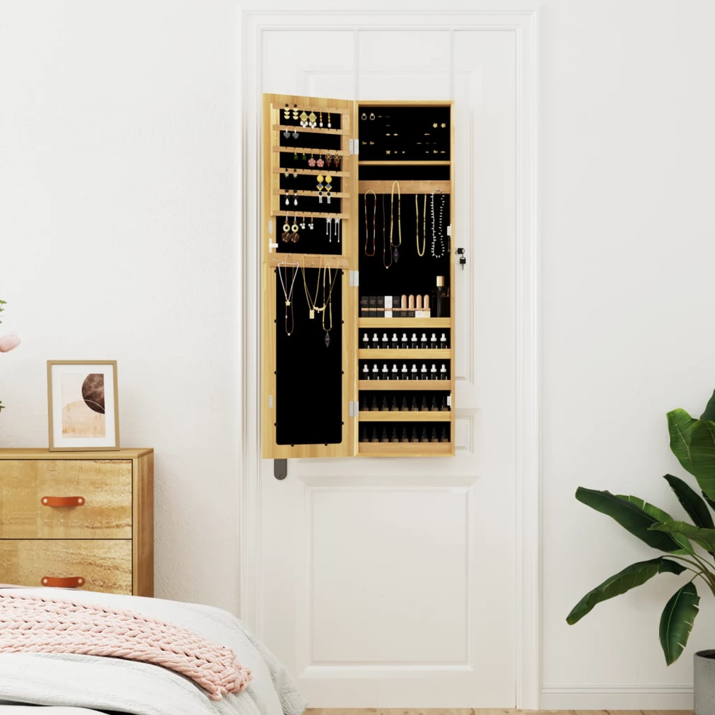 Mirror Jewellery Cabinet Wall Mounted 30x8.5x106 cm