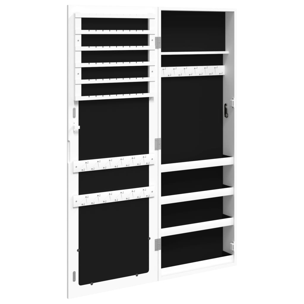 Mirror Jewellery Cabinet Wall Mounted White 37,5x10x106 cm