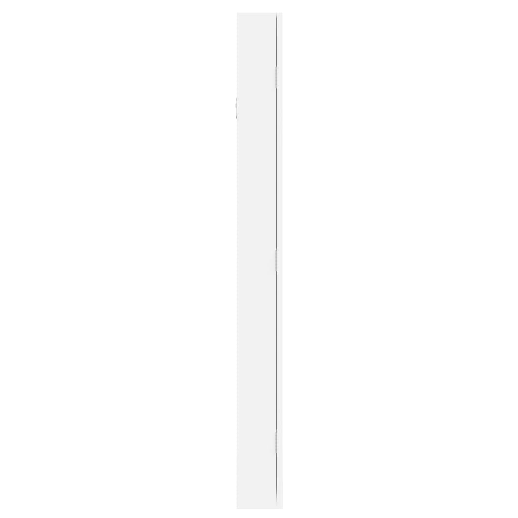 Mirror Jewellery Cabinet Wall Mounted White 37,5x10x106 cm