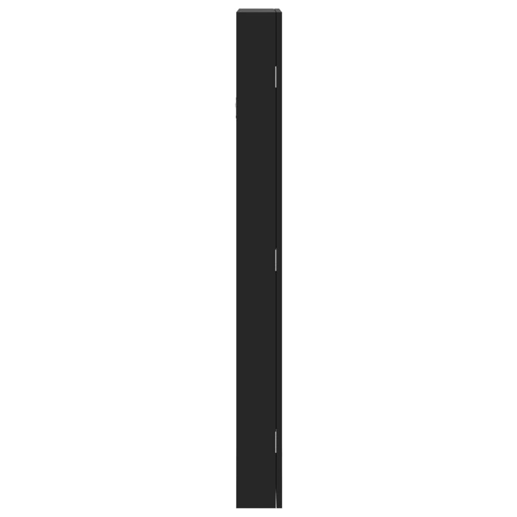 Mirror Jewellery Cabinet Wall Mounted Black 37,5x10x106 cm