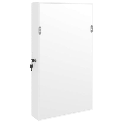 Mirror Jewellery Cabinet Wall Mounted White 37,5x10x67 cm