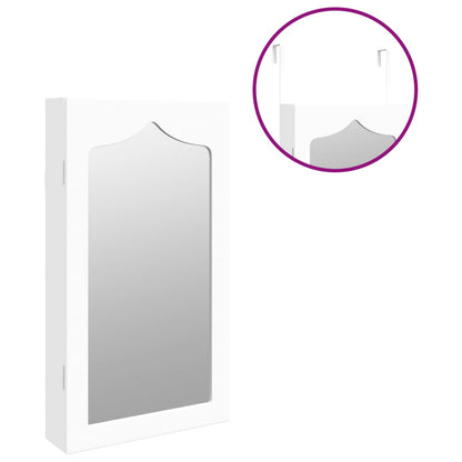 Mirror Jewellery Cabinet Wall Mounted White 37,5x10x67 cm