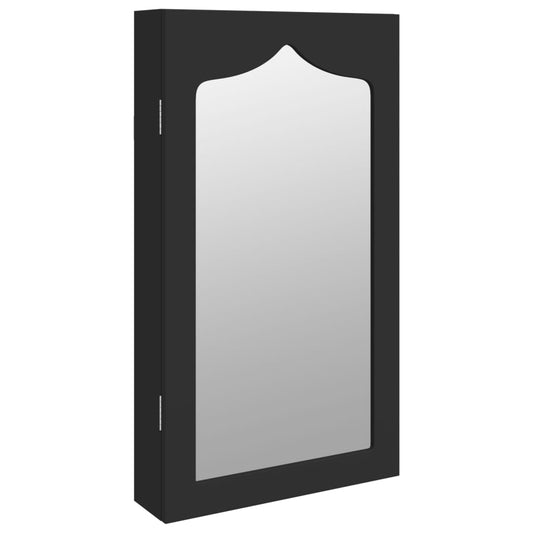 Mirror Jewellery Cabinet Wall Mounted Black 37,5x10x67 cm