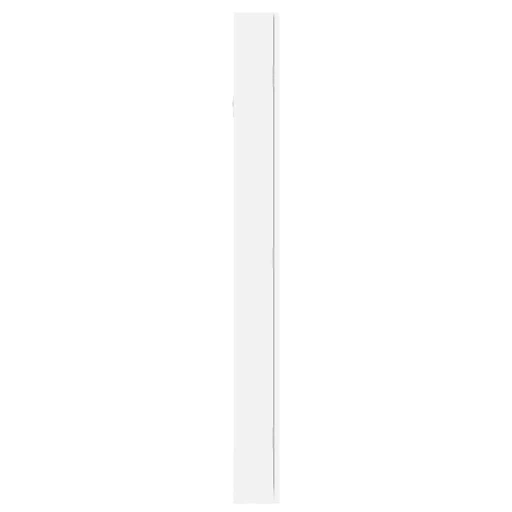 Mirror Jewellery Cabinet Wall Mounted White 37,5x10x106 cm