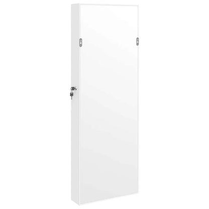 Mirror Jewellery Cabinet Wall Mounted White 37,5x10x106 cm