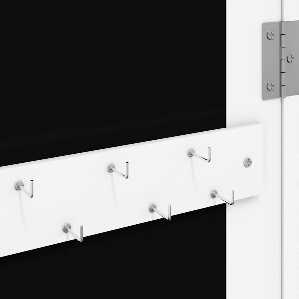 Mirror Jewellery Cabinet Wall Mounted White 37,5x10x106 cm