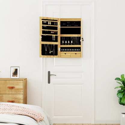 Mirror Jewellery Cabinet with LED Lights Wall Mounted