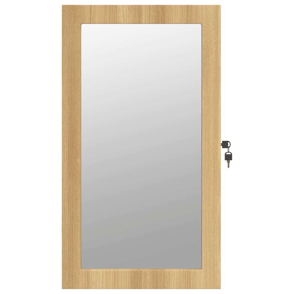 Mirror Jewellery Cabinet with LED Lights Wall Mounted