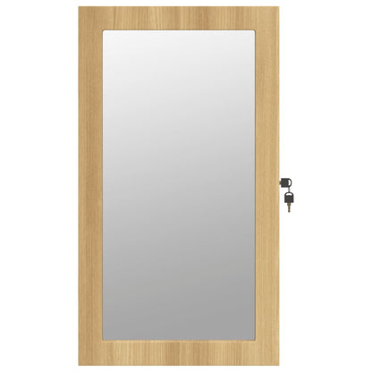 Mirror Jewellery Cabinet with LED Lights Wall Mounted