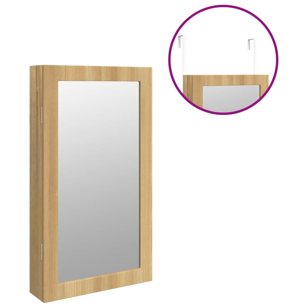 Mirror Jewellery Cabinet with LED Lights Wall Mounted
