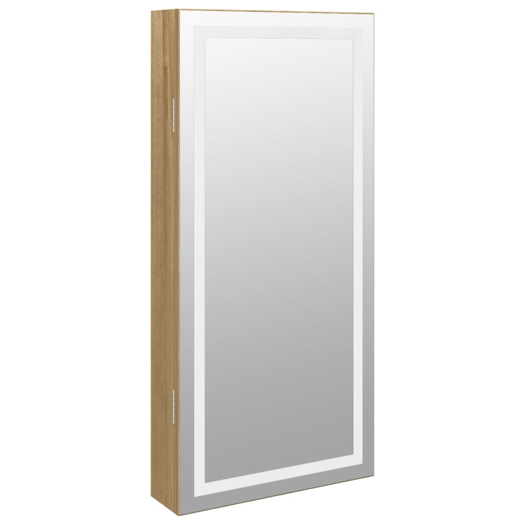 Mirror Jewellery Cabinet with LED Lights Wall Mounted