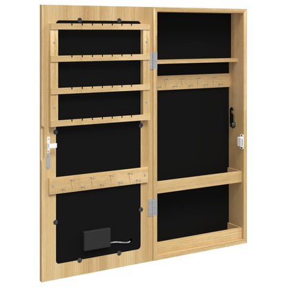 Mirror Jewellery Cabinet with LED Lights Wall Mounted