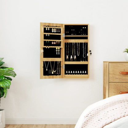 Mirror Jewellery Cabinet with LED Lights Wall Mounted