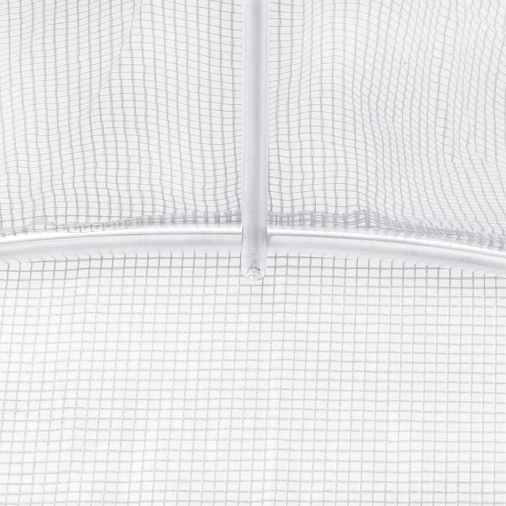 Greenhouse with Steel Frame White 4 m² 2x2x2 m