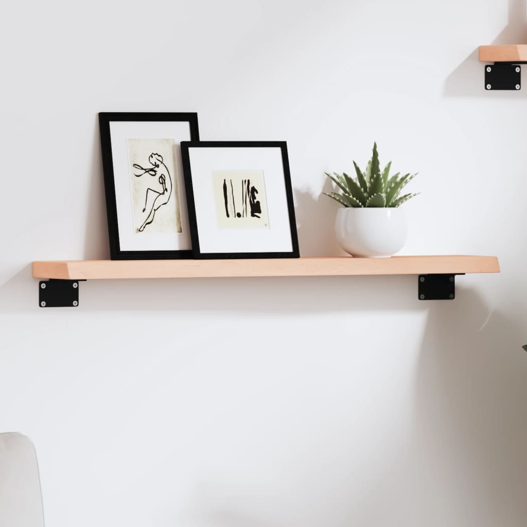 Wall Shelf 60x10x2 cm Untreated Solid Wood Oak