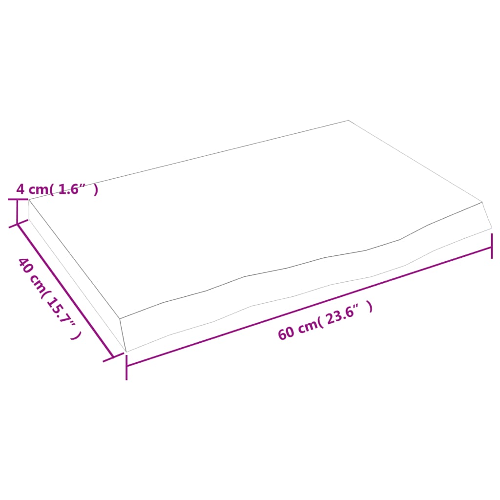 Wall Shelf 60x40x(2-4) cm Untreated Solid Wood Oak