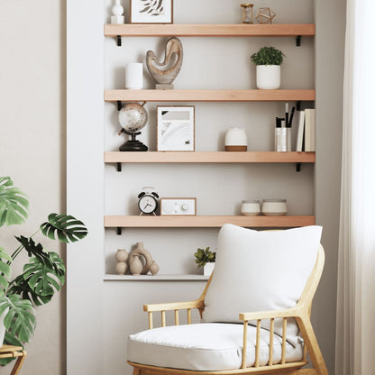 Wall Shelf 80x10x6 cm Untreated Solid Wood Oak