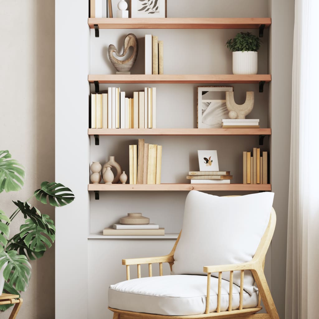 Wall Shelf 80x30x(2-4) cm Untreated Solid Wood Oak