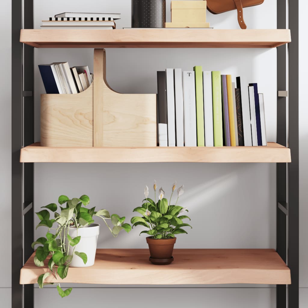 Wall Shelf 80x40x(2-6) cm Untreated Solid Wood Oak