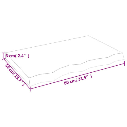 Wall Shelf 80x50x(2-6) cm Untreated Solid Wood Oak