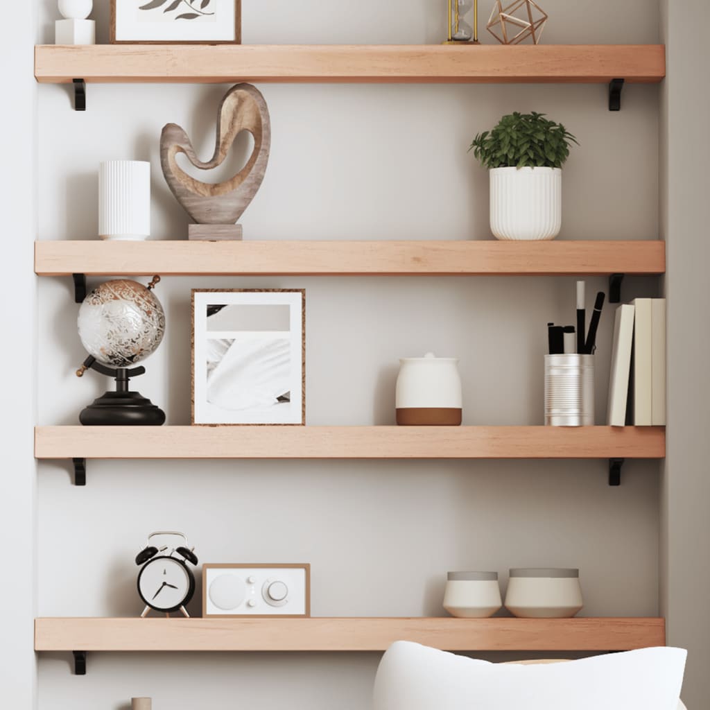 Wall Shelf 100x10x6 cm Untreated Solid Wood Oak