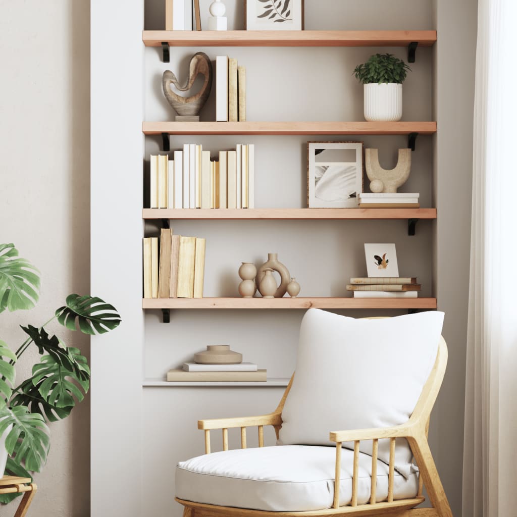 Wall Shelf 100x20x4 cm Untreated Solid Wood Oak