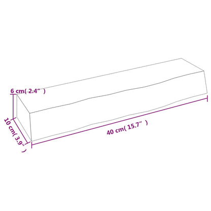 Wall Shelf Light Brown 40x10x6 cm Treated Solid Wood Oak