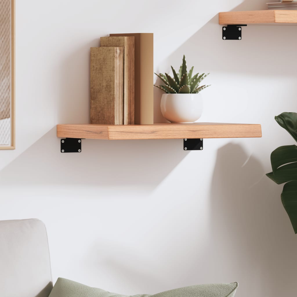 Wall Shelf Light Brown 40x20x4 cm Treated Solid Wood Oak