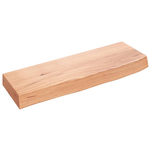 Wall Shelf Light Brown 60x20x6 cm Treated Solid Wood Oak