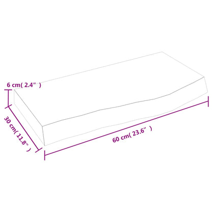 Wall Shelf Light Brown 60x30x(2-6) cm Treated Solid Wood Oak