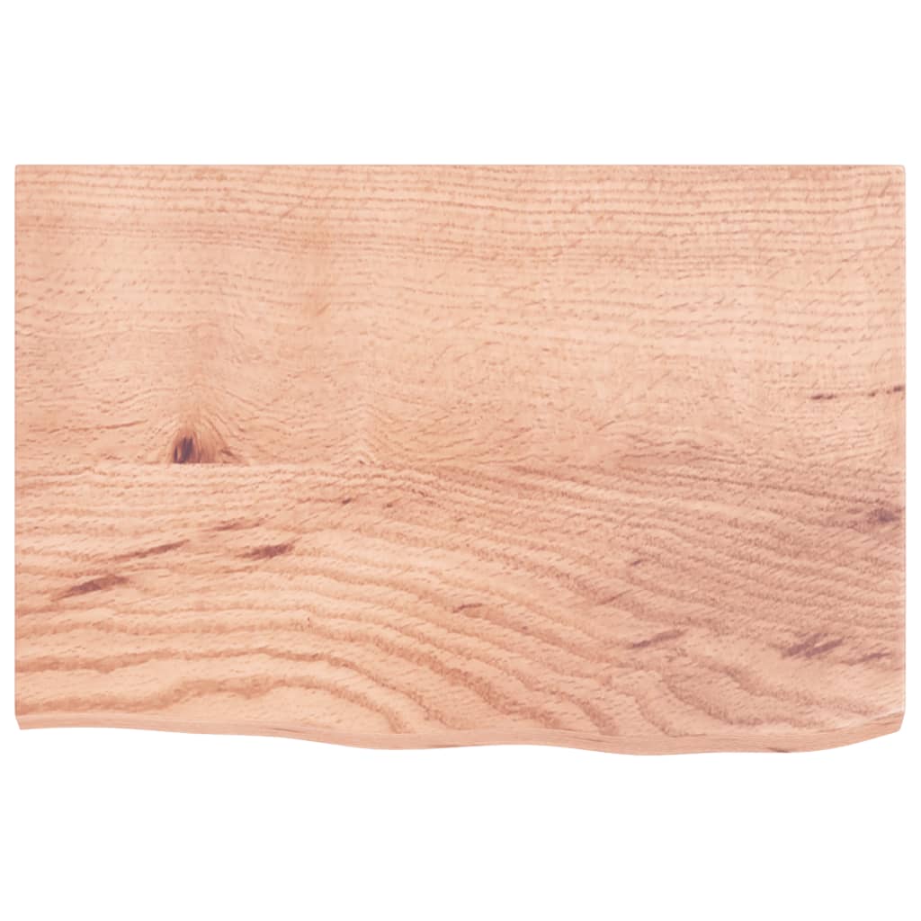 Wall Shelf Light Brown 60x40x2 cm Treated Solid Wood Oak