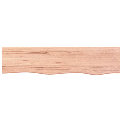 Wall Shelf Light Brown 80x20x2 cm Treated Solid Wood Oak