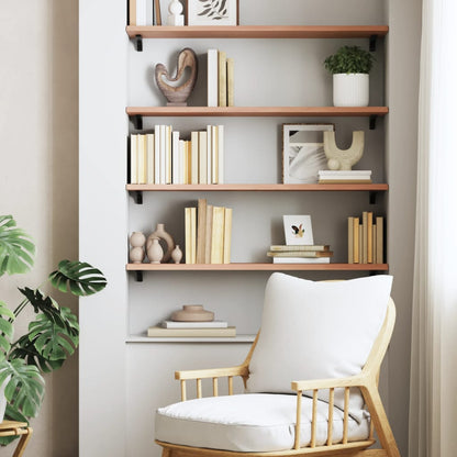Wall Shelf Light Brown 80x30x2 cm Treated Solid Wood Oak