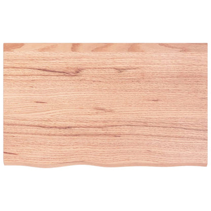 Wall Shelf Light Brown 80x50x(2-4) cm Treated Solid Wood Oak