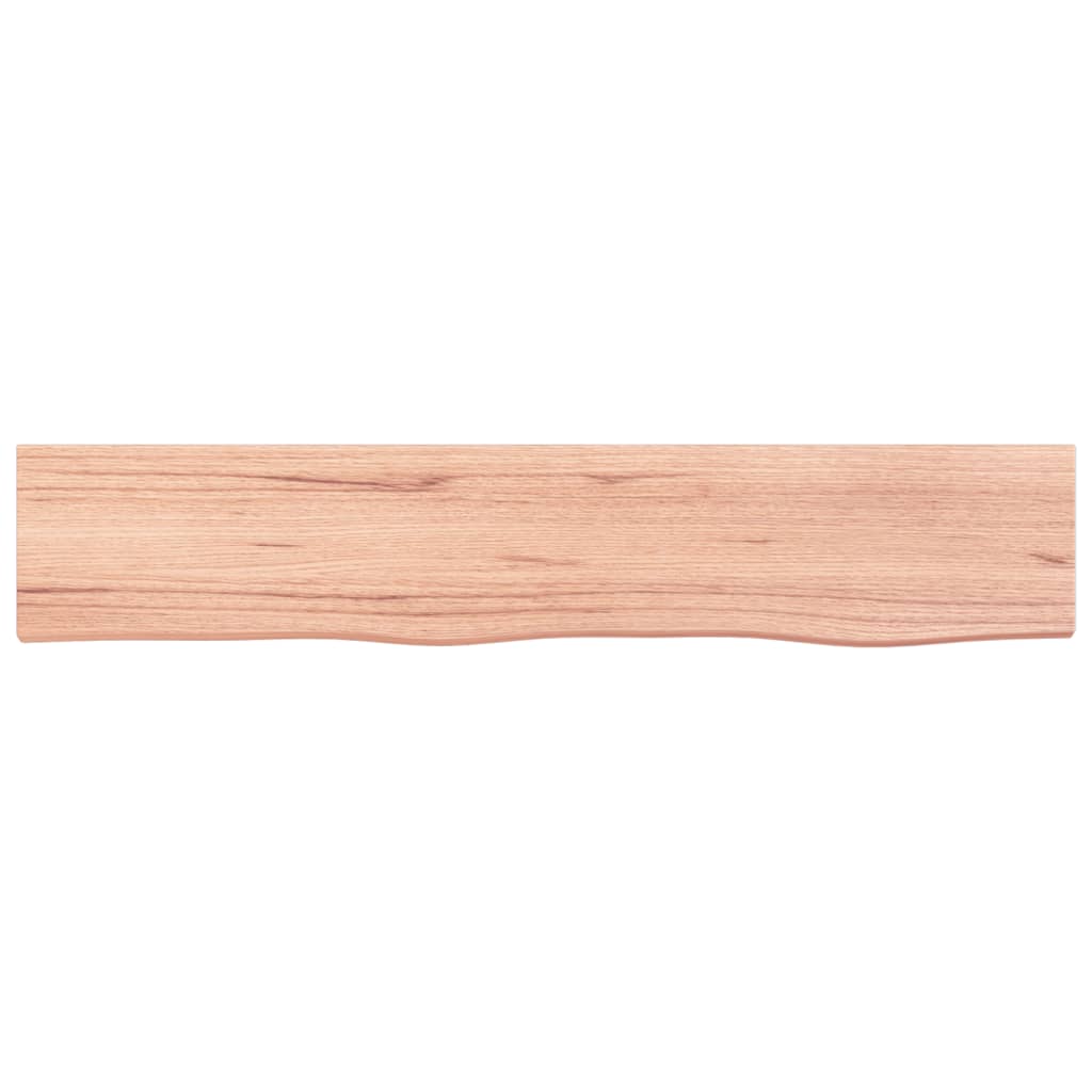 Wall Shelf Light Brown 100x20x2 cm Treated Solid Wood Oak