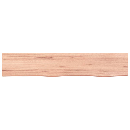 Wall Shelf Light Brown 100x20x2 cm Treated Solid Wood Oak