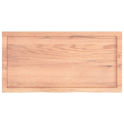 Wall Shelf Light Brown 100x50x(2-4) cm Treated Solid Wood Oak