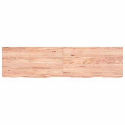 Wall Shelf Light Brown 120x30x(2-4) cm Treated Solid Wood Oak