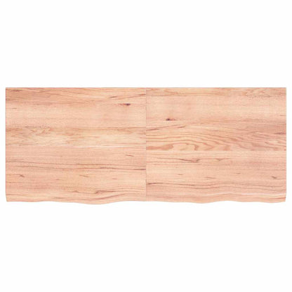 Wall Shelf Light Brown 120x50x(2-4) cm Treated Solid Wood Oak