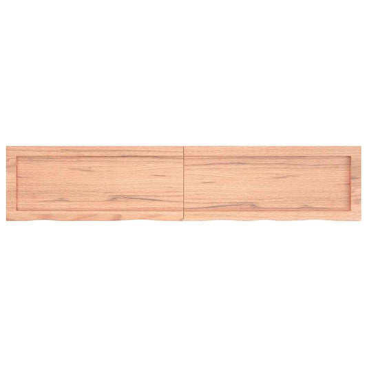 Wall Shelf Light Brown 140x30x(2-4) cm Treated Solid Wood Oak