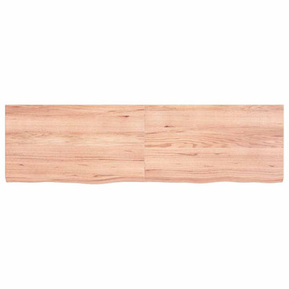 Wall Shelf Light Brown 140x40x(2-4) cm Treated Solid Wood Oak