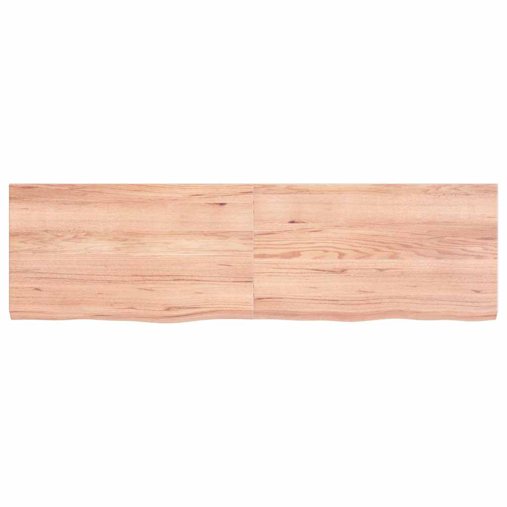 Wall Shelf Light Brown 140x40x(2-4) cm Treated Solid Wood Oak